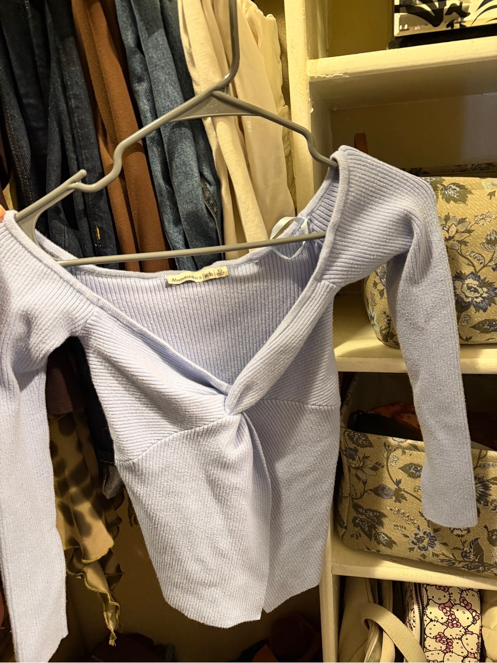 Abercrombie twist off the shoulder sweater